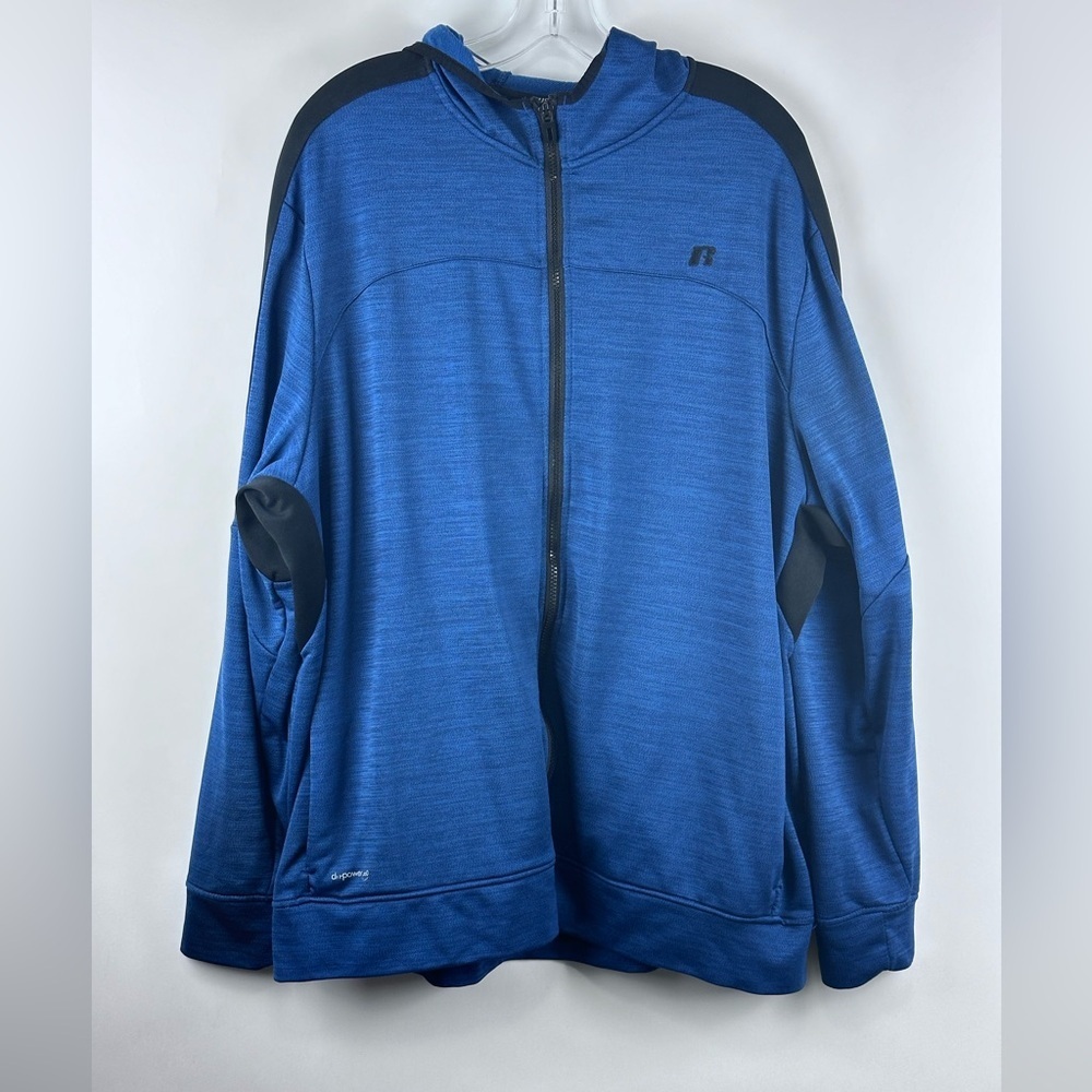 Russell Athletic Zip Up Hoodie Mens Dri Power Fleece Sweatshirt Size XXl